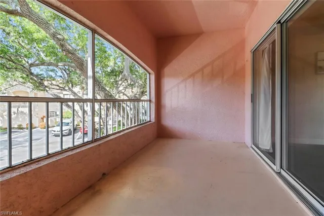 a view of a balcony with outdoor space