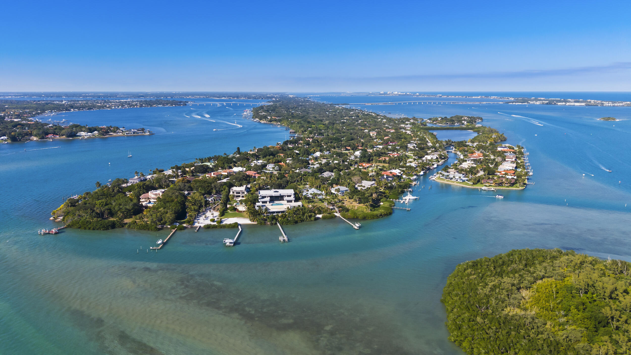 36 South Sewalls Point Road Sewall's Point, FL 34996 - Photo 31 of 38 an aerial view of a house with a garden