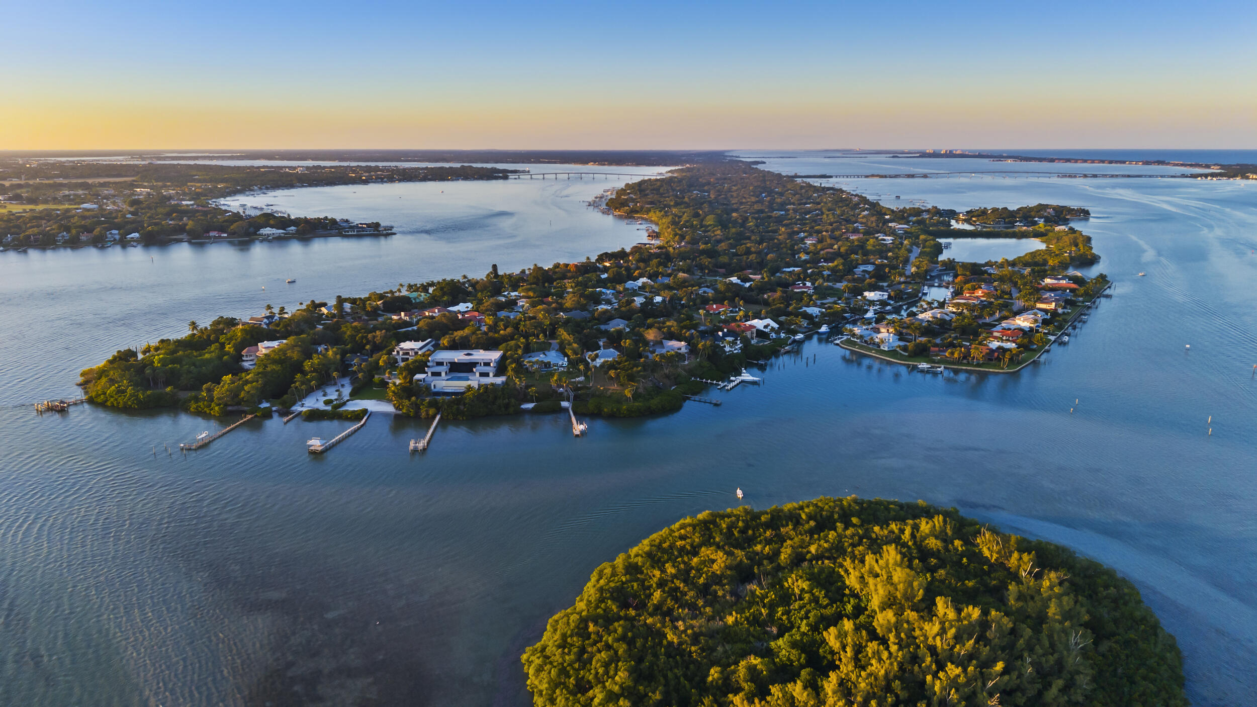 36 South Sewalls Point Road Sewall's Point, FL 34996 - Photo 32 of 38 an aerial view of a house and a mountain view
