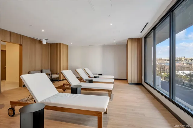 a workspace with furniture and window