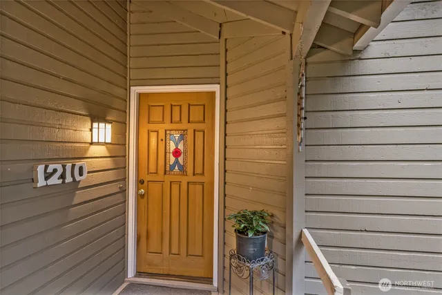 a view of a door and an outdoor space