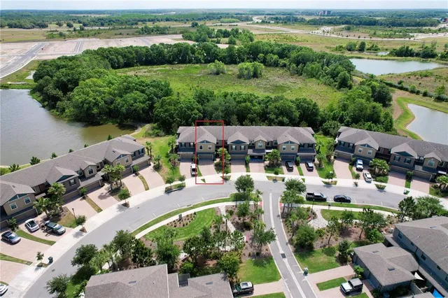 an aerial view of multiple house