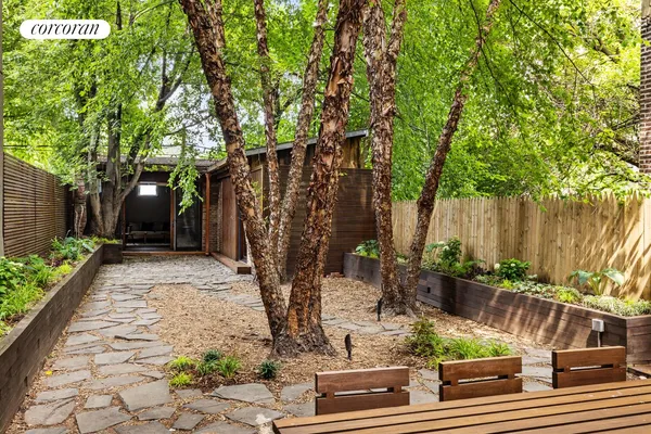 front view of a building with a street