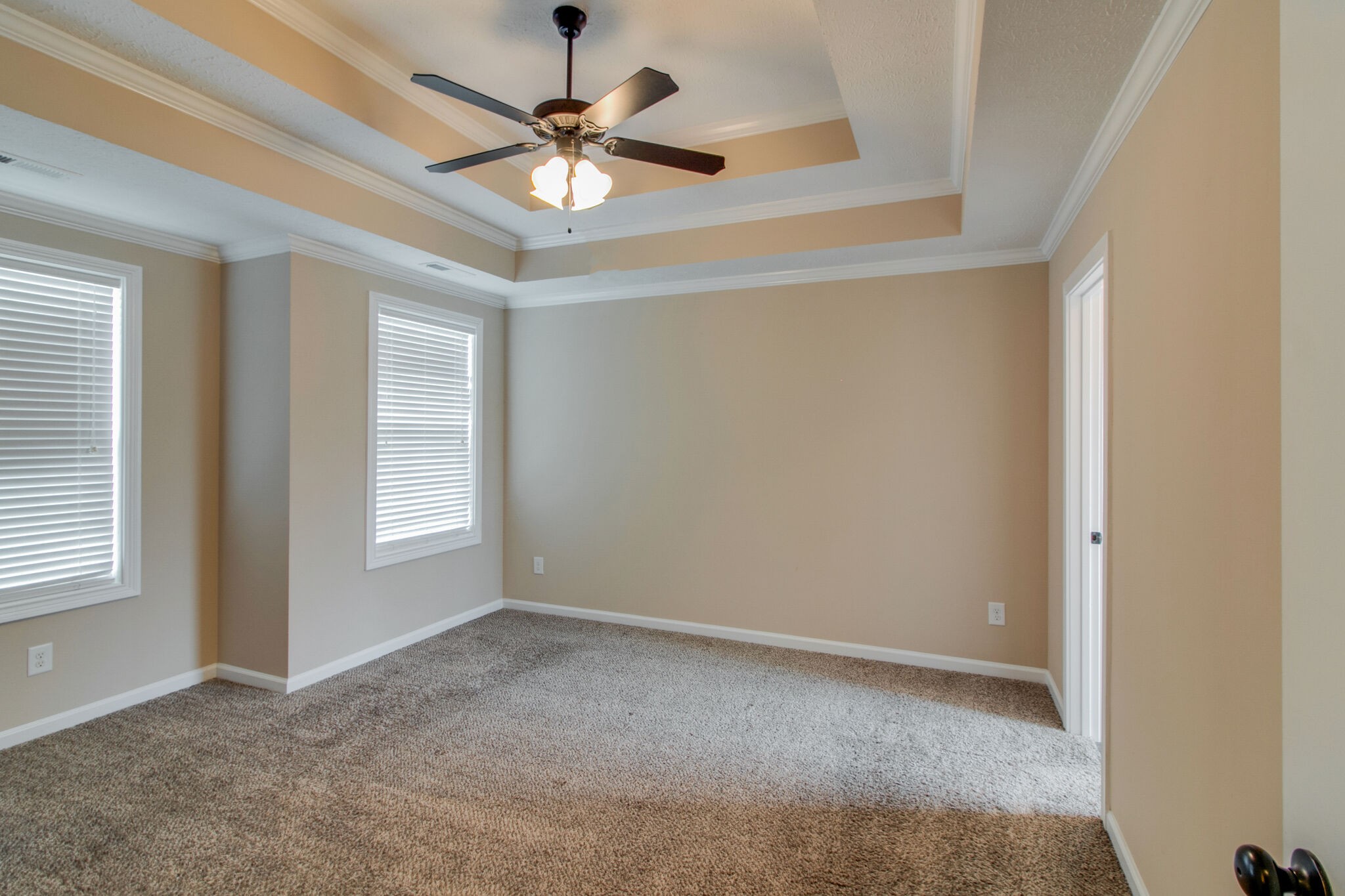 3744 Suiter Road Clarksville, TN 37040 - Photo 17 of 26 an empty room with a chandelier fan and windows
