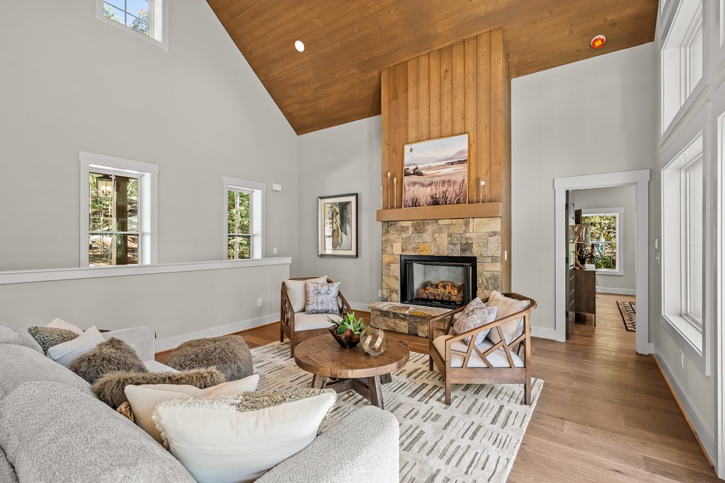 158 Treeline Lane Ellijay, GA 30540 - Photo 60 of 95 a living room with furniture and a fireplace