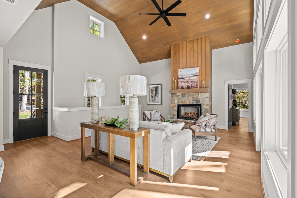 158 Treeline Lane Ellijay, GA 30540 - Photo 10 of 95 a living room with fireplace furniture and a window