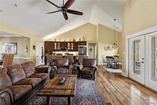 a living room with furniture