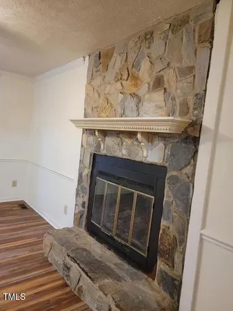 a fireplace with a sink