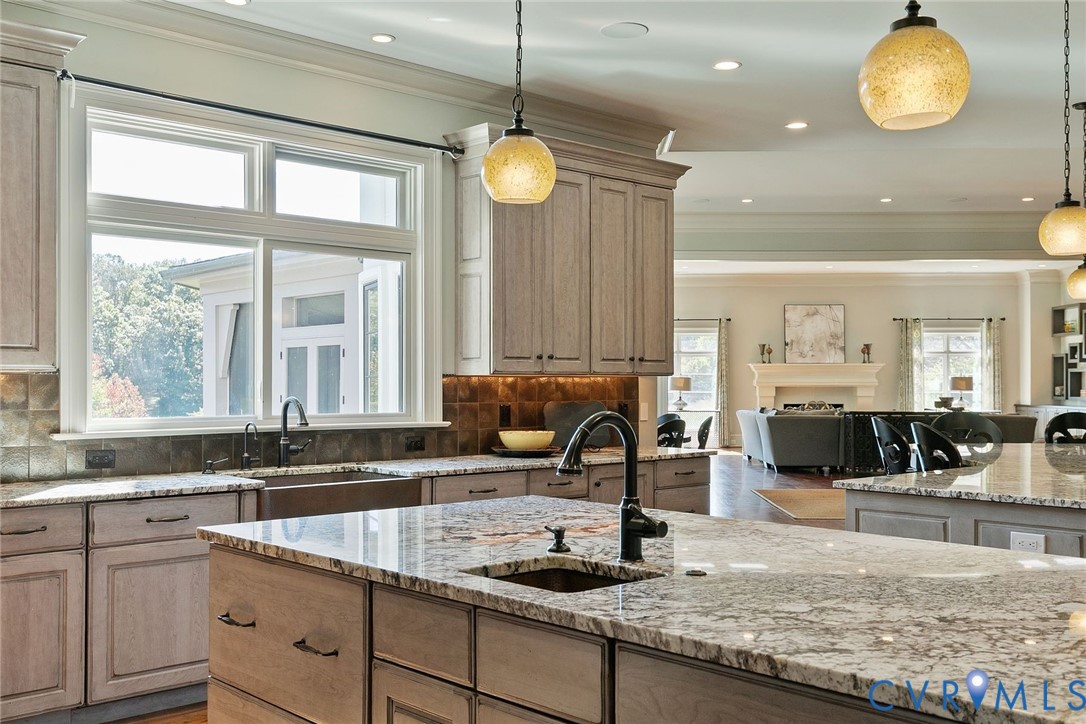 785 Oak Spring Lane Manakin-Sabot, VA 23103 - Photo 16 of 96 Chef's kitchen includes gray-washed cabinets, gran