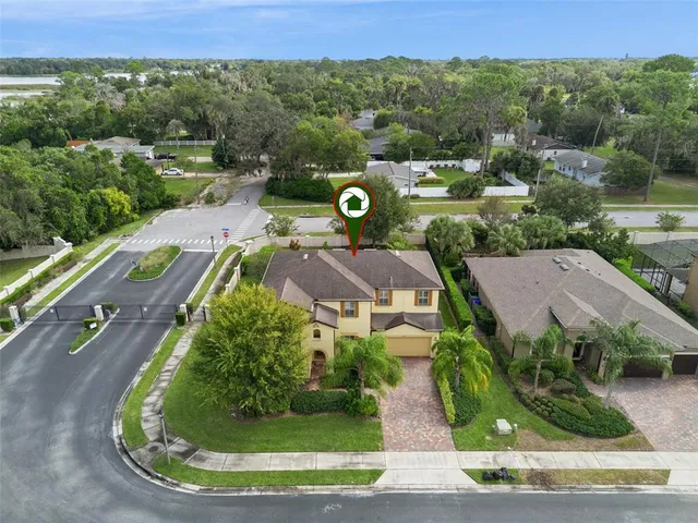 an aerial view of multiple house