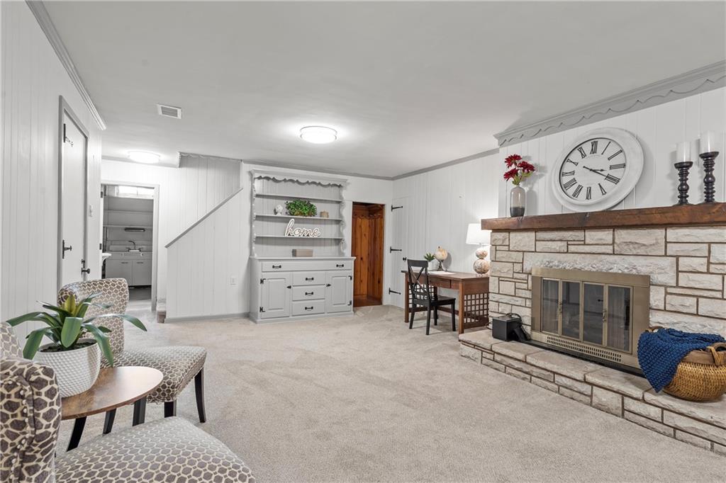100 Circle Drive Pittsburgh, PA 15237 - Photo 21 of 31 a living room with furniture and a fireplace