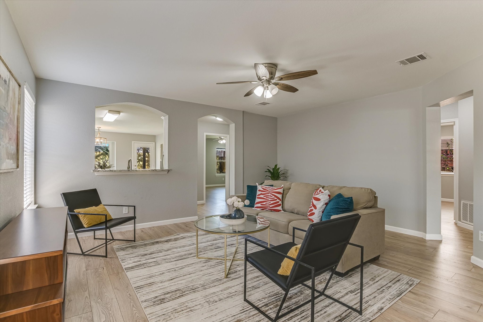 1520 Miss Allison's Way Pflugerville, TX 78660 - Photo 5 of 20 a living room with furniture and a ceiling fan