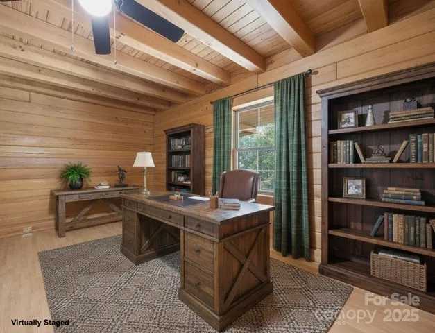 a view of a workspace with furniture