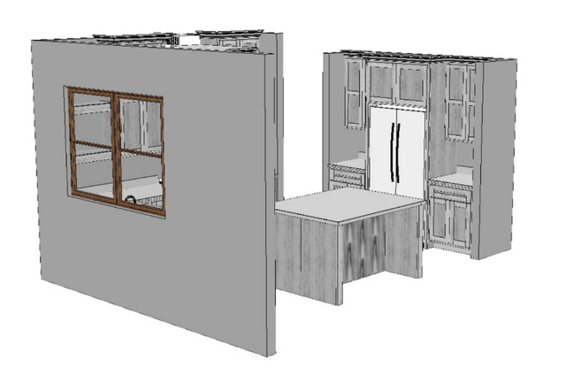513 East Upper Cyn Road Smithfield, UT 84335 - Photo 24 of 25 Architectural rendering. Illustrating a kitchen design with cabinetry, appliances, and an island