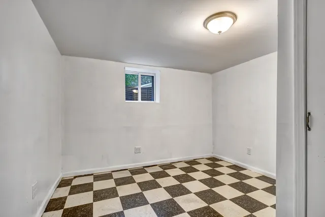 a black and white checkered floor