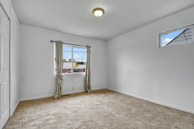 an empty room with closet