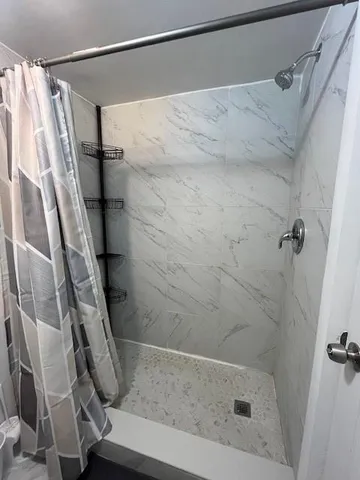 a bathroom with a shower