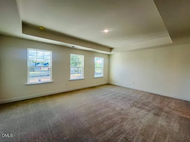 a view of a big room with closet and windows