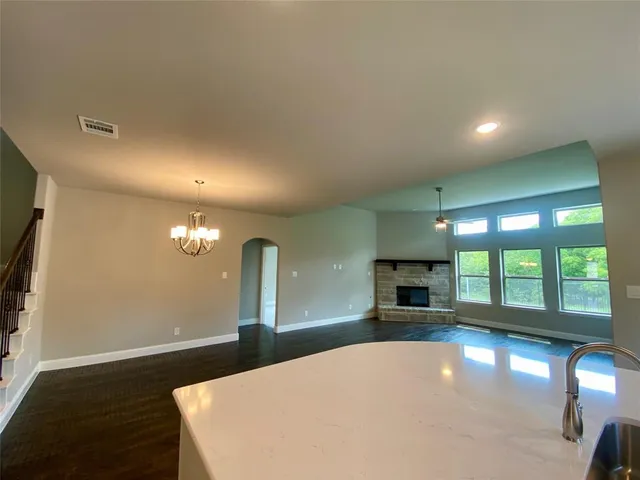 a view of fireplace and window