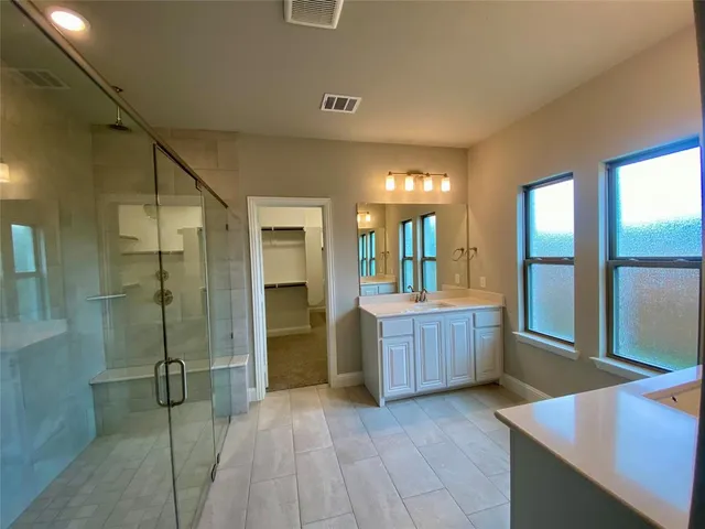 a bathroom with a shower