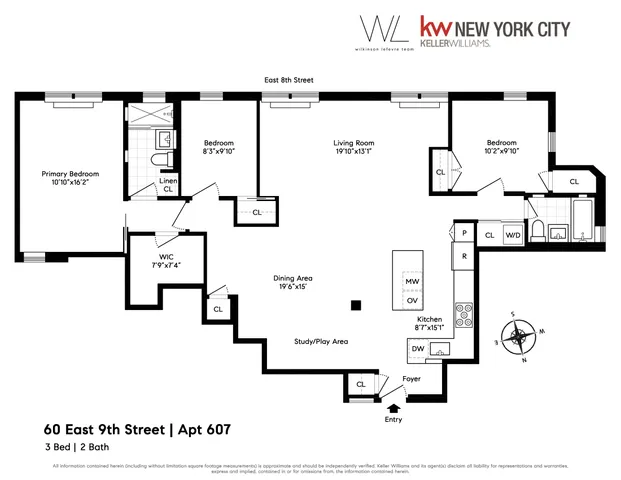 $2,395,000 | 60 East 9th Street, Unit 607 | Greenwich Village