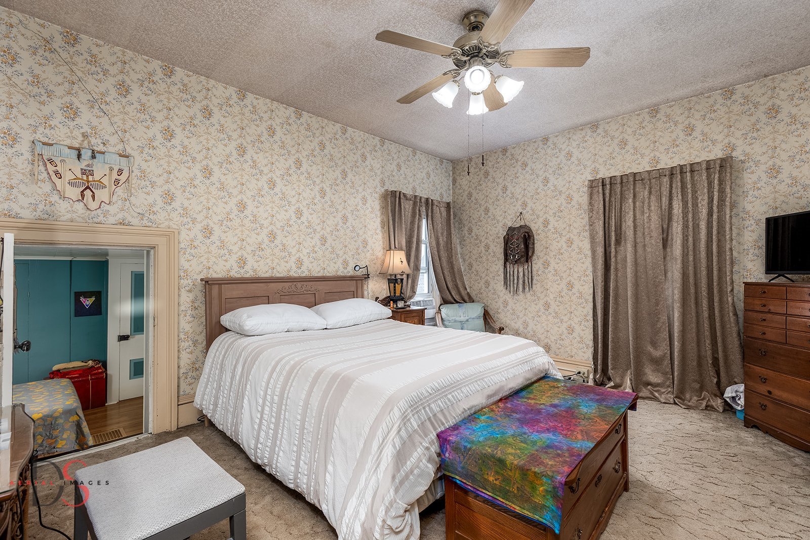 2117 North 23rd Road Marseilles, IL 61341 - Photo 23 of 33 a bedroom with a bed and a chandelier