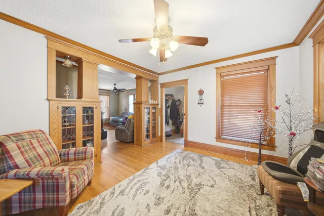 a living room with furniture