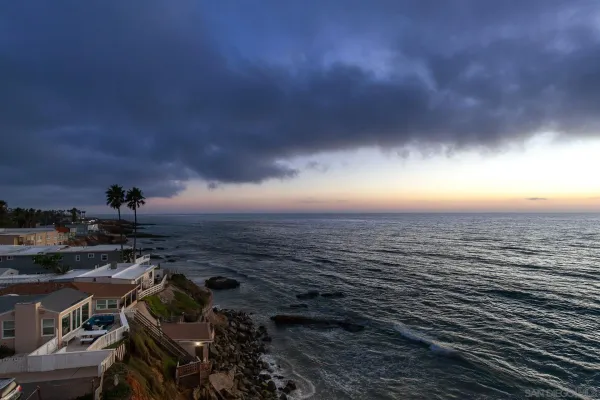 a view of an ocean from a balcony