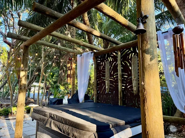 a view of outdoor space with seating area