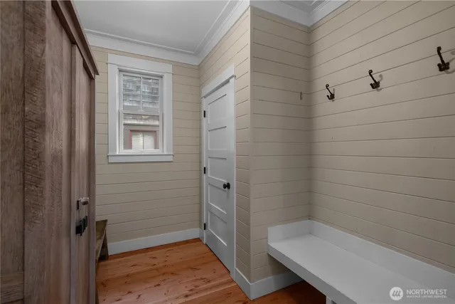 a bathroom with a bathtub and shower