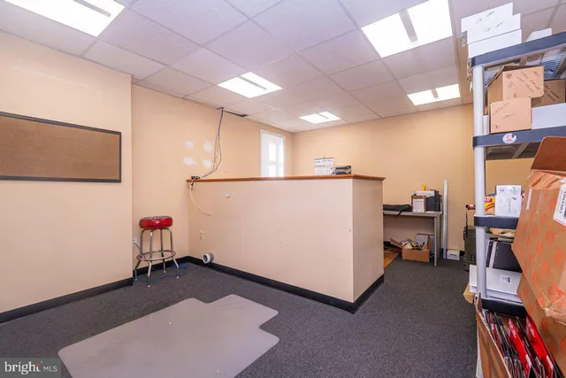 a workspace with furniture