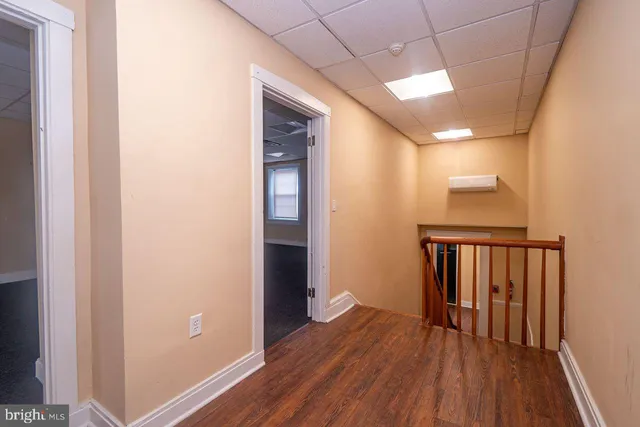 a view of a storage room with a small space