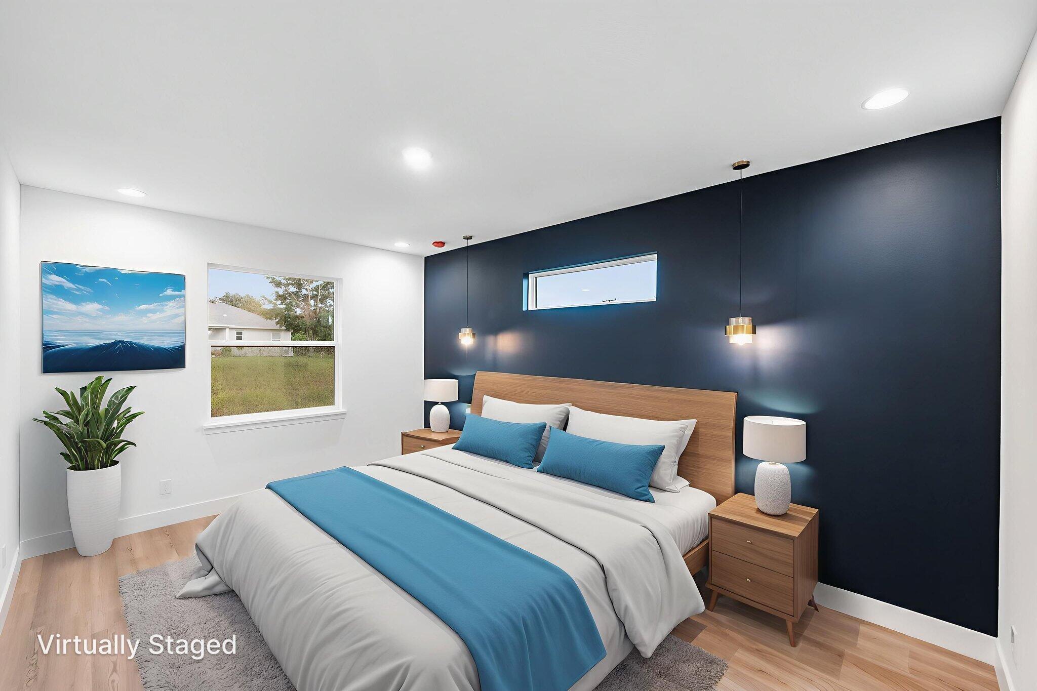 3113 Nighthawk Avenue Palm Bay, FL 32908 - Photo 24 of 33 a bedroom with a bed and a potted plant