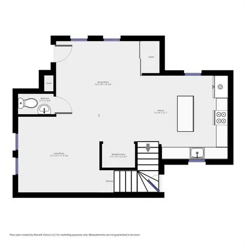 a picture of a bench in a white building