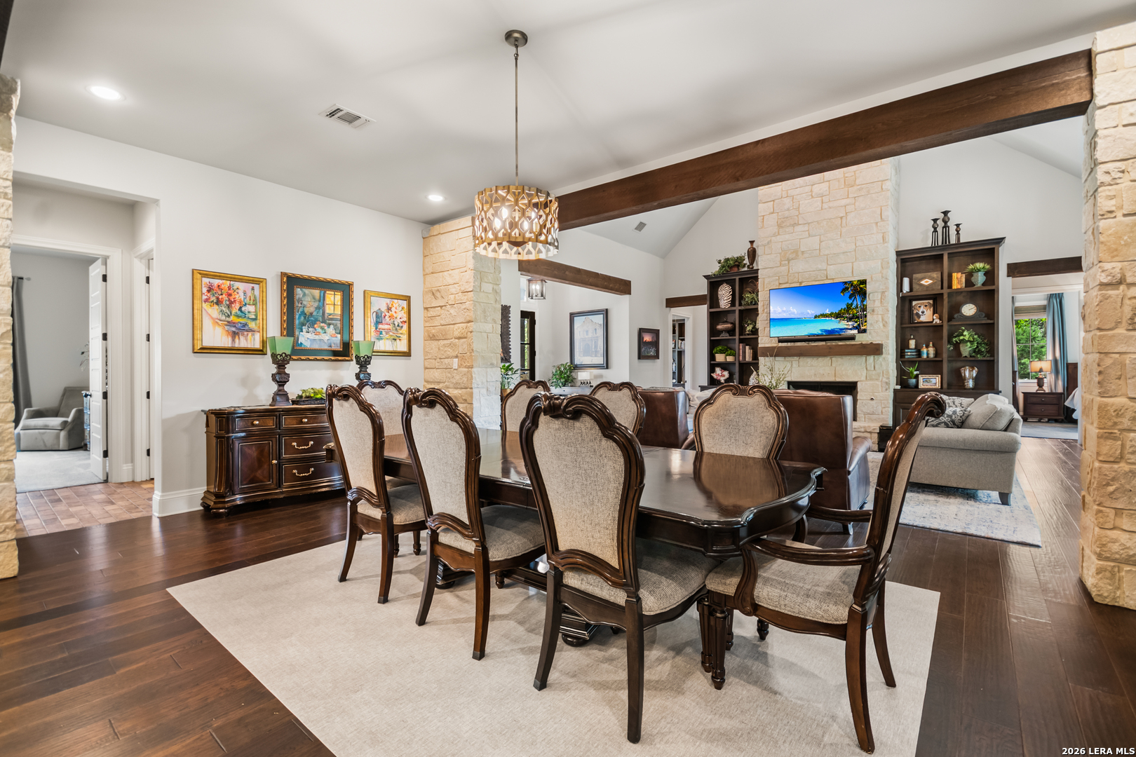 55 Brook Ridge Boerne, TX 78015 - Photo 15 of 59 a view of a dining area with furniture and wooden floor