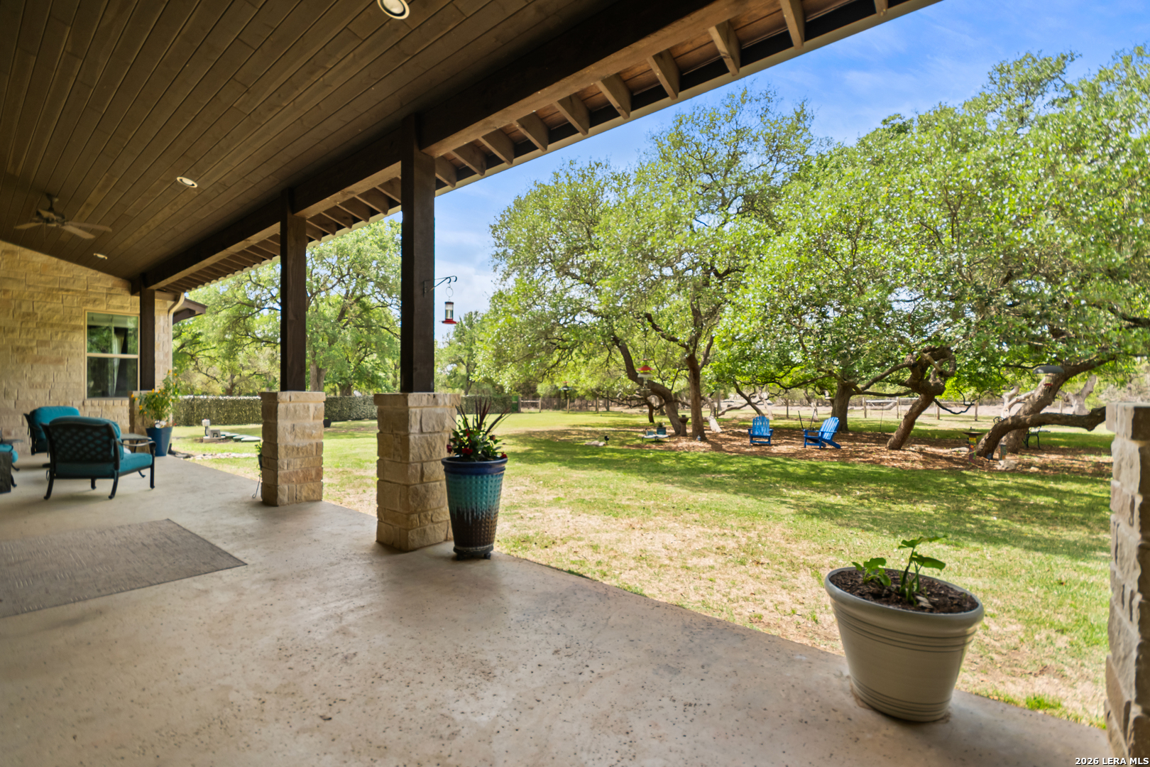 55 Brook Ridge Boerne, TX 78015 - Photo 46 of 59 a view of a backyard with garden and sitting area