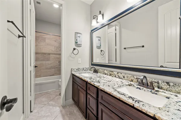 a bathroom with a bathtub