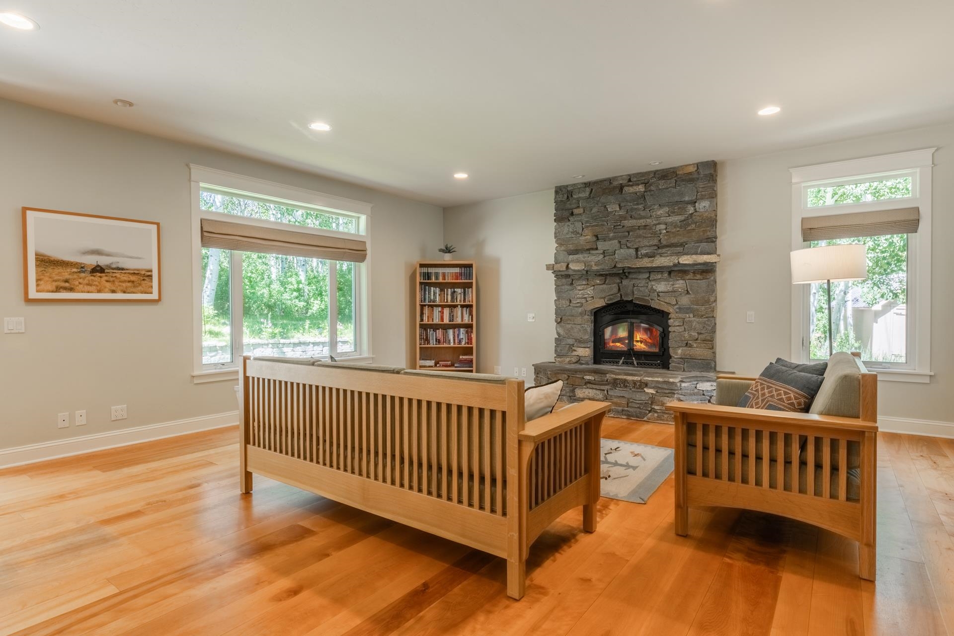 22 Juniper Drive, Unit 2 Mammoth Lakes, CA 93546 - Photo 14 of 50 a living room with furniture and a fireplace