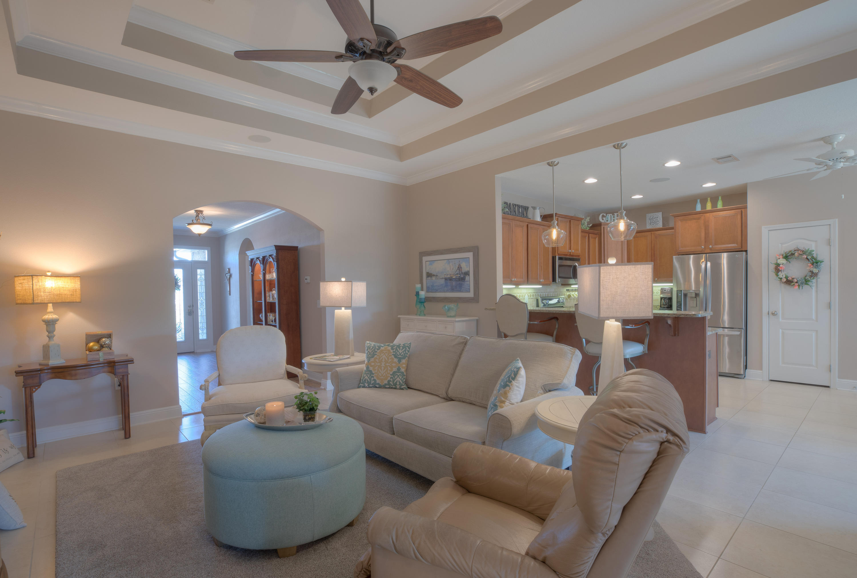 456 Pin Oak Loop Santa Rosa Beach, FL 32459 - Photo 7 of 32 a living room with furniture and a view of kitchen