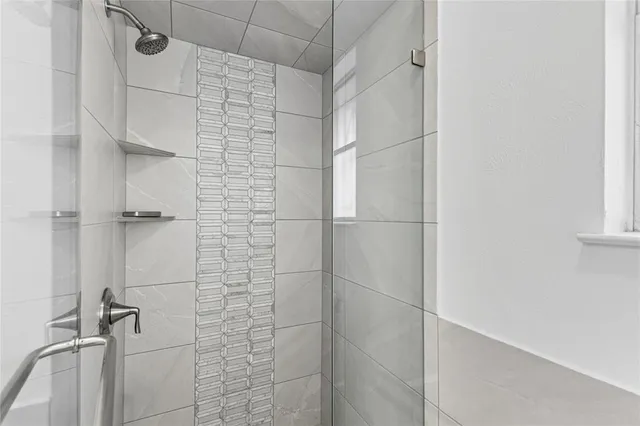 a bathroom with a shower
