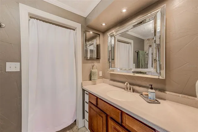 a view of an outdoor space and swimming pool