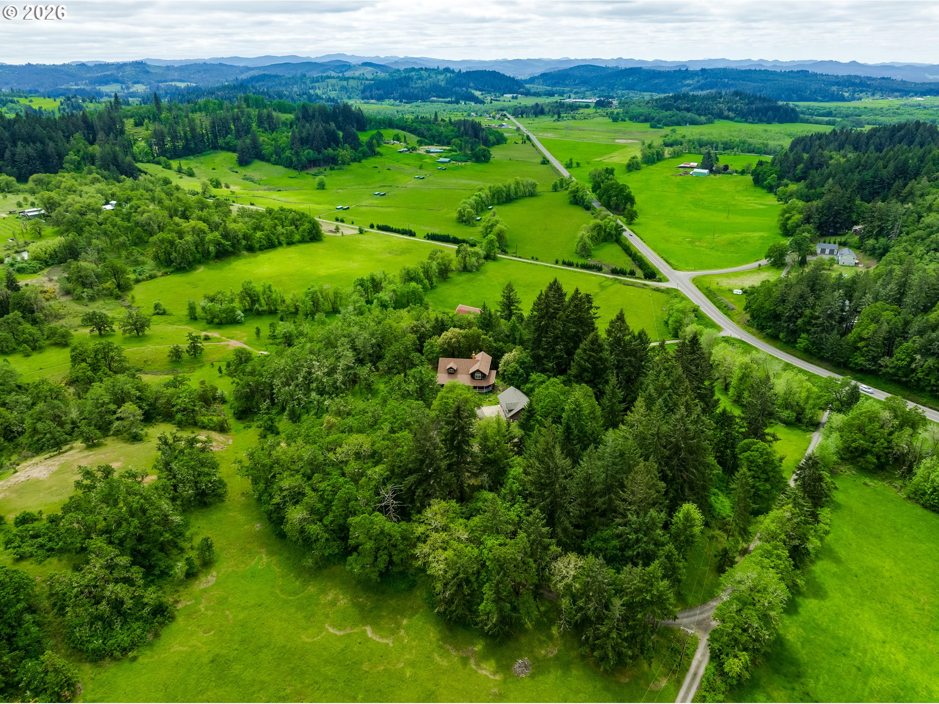 28544 Crow Road Eugene, OR 97402 - Photo 46 of 48 a view of a lush green forest with trees and some houses