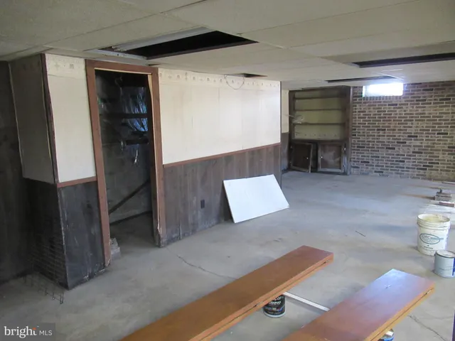 a view of a room with shelves