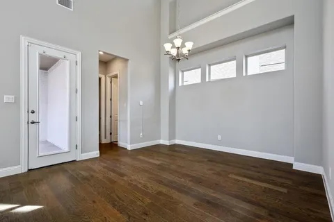 a view of livingroom with wooden floor