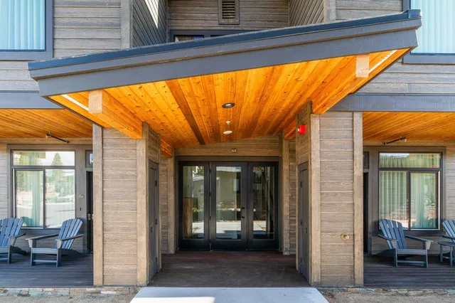 a view of front door with seating space