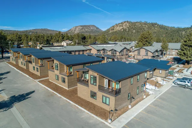 a view of a house with many windows