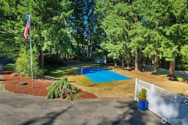 a view of outdoor space with swimming pool