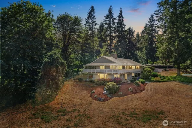 a view of a terrace with trees