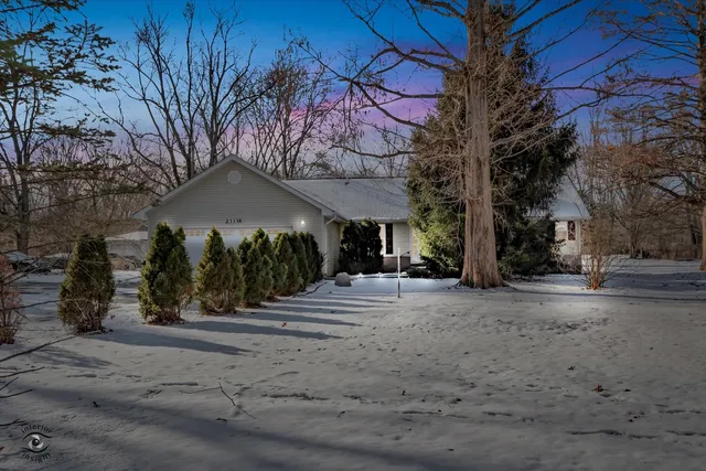 a view of road and trees