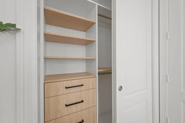 a white house with a potted plant on it